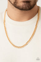 Paparazzi Valiant Victor - Gold Men’s Necklace