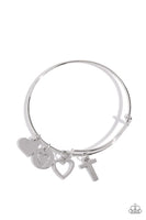 Paparazzi Making It INITIAL - T - Silver Bracelet