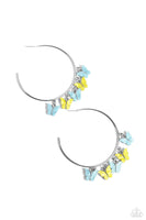 Paparazzi Bemusing Butterflies - Blue Hoop Earrings