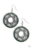 Paparazzi Whirly Whirlpool - Green Earrings