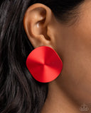 Paparazzi Moody Masterpiece - Red Post Earrings