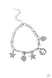 Paparazzi Legacy Letters - White - B Bracelet