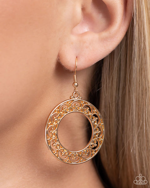 Paparazzi Vineyard Valentine - Gold Earrings