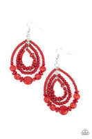 Paparazzi Prana Party - Red Earrings