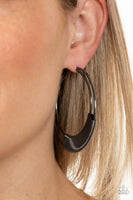 Paparazzi Artisan Attitude - Black Hoop Earrings