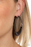 Paparazzi Artisan Attitude - Black Hoop Earrings