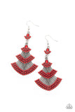 Paparazzi Eastern Expression - Red Earrings