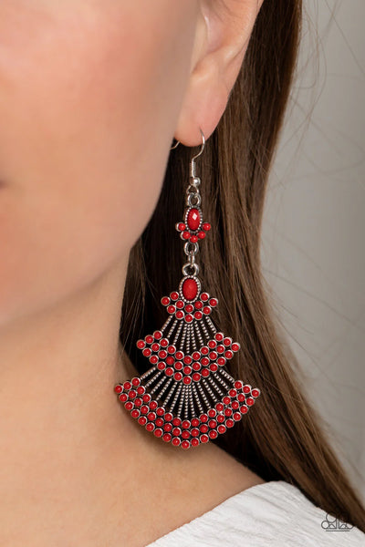 Paparazzi Eastern Expression - Red Earrings