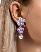 Paparazzi Balanced Bouquet - Purple Clip-On Earrings