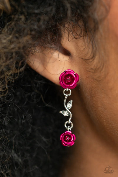 Paparazzi Led by the ROSE - Pink Post Earrings