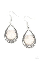 Paparazzi Richly Rio Rancho - White Earrings