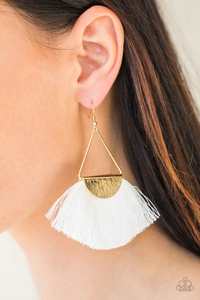 Paparazzi Modern Mayan - White Earrings