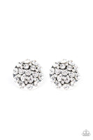 Paparazzi Hollywood Drama - White Post Earrings