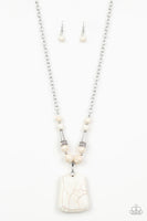 Paparazzi Sandstone Oasis - White Necklace