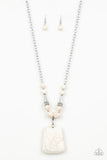 Paparazzi Sandstone Oasis - White Necklace