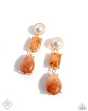 Paparazzi Marbled Masterpiece - Orange Post Earrings