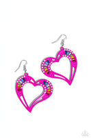 Paparazzi Embellished Emeralds - Pink Earrings