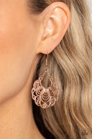 Paparazzi Frilly Finesse - Rose Gold Earrings