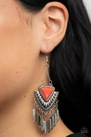 Paparazzi Shady Oasis - Orange Earrings