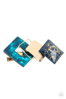 Paparazzi Geometrically Gatsby - Blue Hair Clip