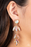 Paparazzi Space Age Sparkle - Gold Post Earrings