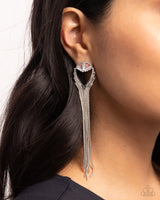 Paparazzi Elongated Effervescence - White Post Earrings