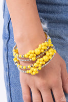 Paparazzi Compelling Clouds - Yellow Bracelet