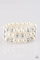 Paparazzi Undeniably Dapper - White Bracelet