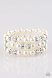 Paparazzi Undeniably Dapper - White Bracelet