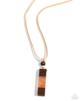 Paparazzi Timber Totem - Orange Necklace