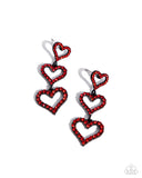 Paparazzi Sweetheart Succession - Red Post Earrings