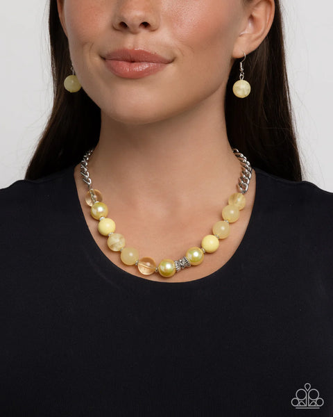 Paparazzi Opulent Opacities - Yellow  Necklace