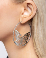 Paparazzi Aerial Alias - Silver Hoop Earrings