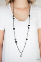 Paparazzi Fashion Fad- Black Lanyard Necklace