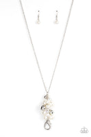 Paparazzi Drip Drop Dazzle - White Lanyard Necklace