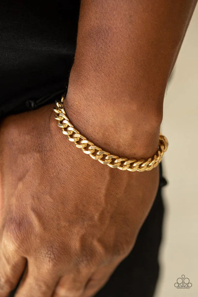 Paparazzi Rulebreaker - Gold Men’s Bracelet