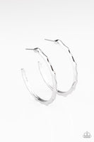 Paparazzi Danger Zone - Silver Hoop Earrings