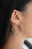 Paparazzi Danger Zone - Silver Hoop Earrings