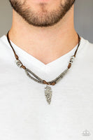 Paparazzi Off With His ARROWHEAD - Brown Men’s Necklace