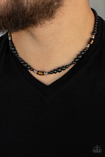 Paparazzi Stone Synchrony - Brown Men’s Necklace