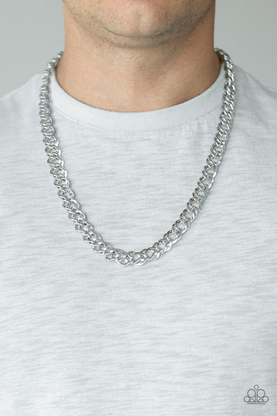 Paparazzi Undefeated - Silver Men’s Necklace