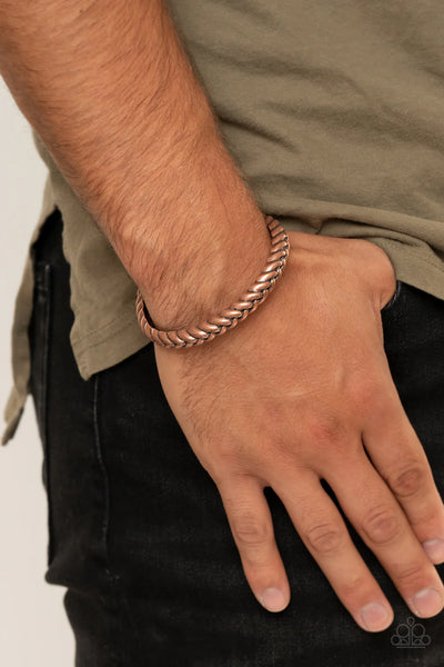 Paparazzi Tough as Nails - Copper Men’s Bracelet