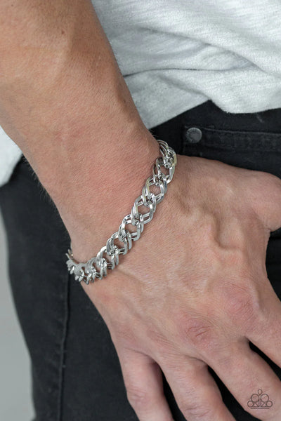 Paparazzi On The Ropes - Silver Men’s Bracelet