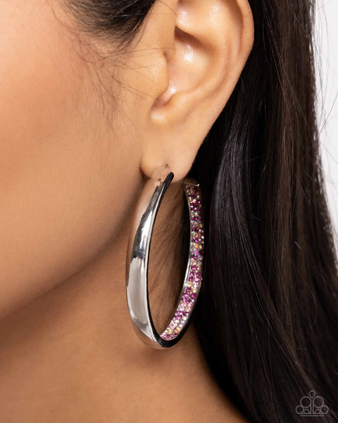 Paparazzi Proper Pizzazz - Pink Hoop Earrings