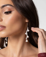 Paparazzi Snow Drops - White Earrings