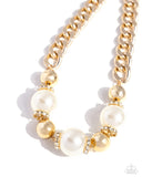 Paparazzi Generously Glossy - Gold Necklace