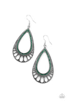 Paparazzi Royal Finesse - Green Earrings