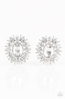 Paparazzi Serious Star Power - White Post Earrings