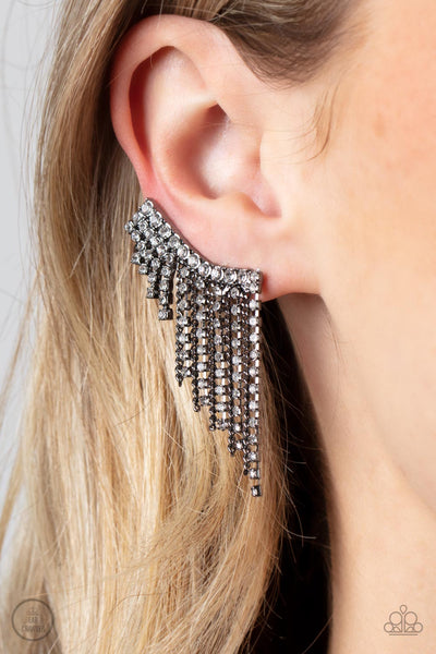 Paparazzi Thunderstruck Sparkle - Black Post Earrings