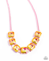 Paparazzi I SQUARE to Secrecy - Pink Necklace